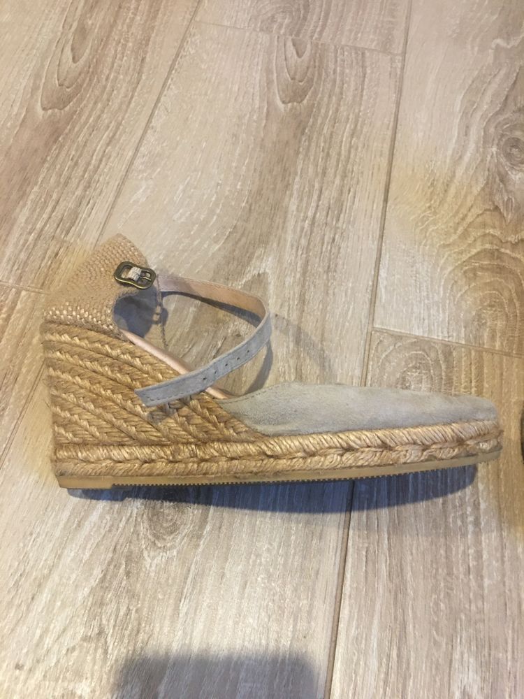 Espadryle zamszowe beżowe 38