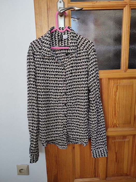 Koszula damska na długi rękaw z nadrukiem królika H&M rozmiar XS