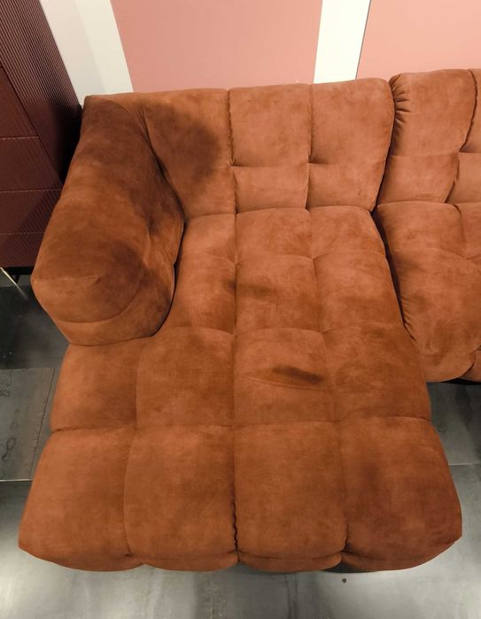 Sofa narożna MICHELE kolor rudy kasztan