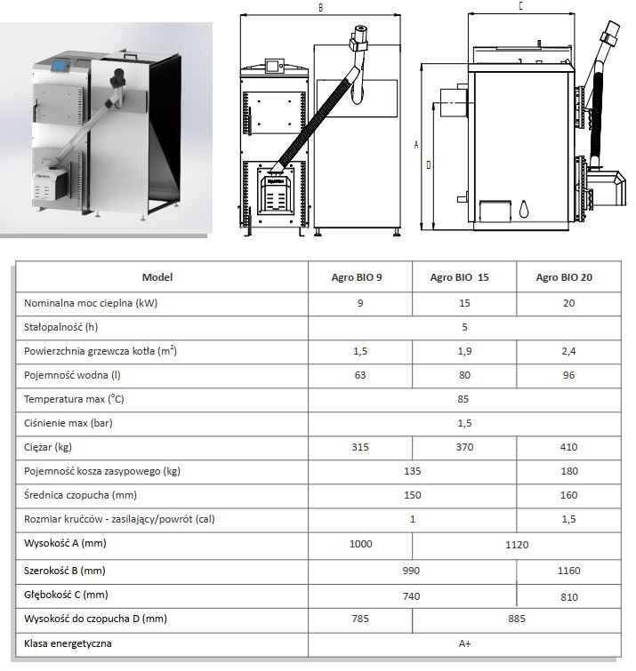 Kocioł AGRO BIO Pellet 20kW 5klasa Dofinansowanie Hajnówka