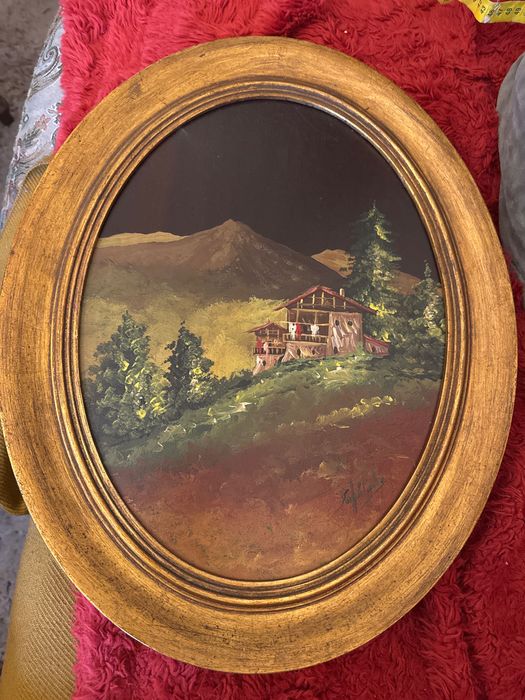 Quadro oval / pintura a oleo