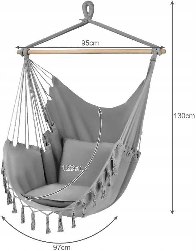 Гамак - підвісне бразильське крісло + 2 подушки Malatec 97 см нове