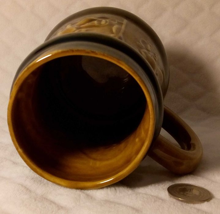 Porcelanowy szkliwiony Kufel brązowy 0,52L (12,5cm) (Szkło)