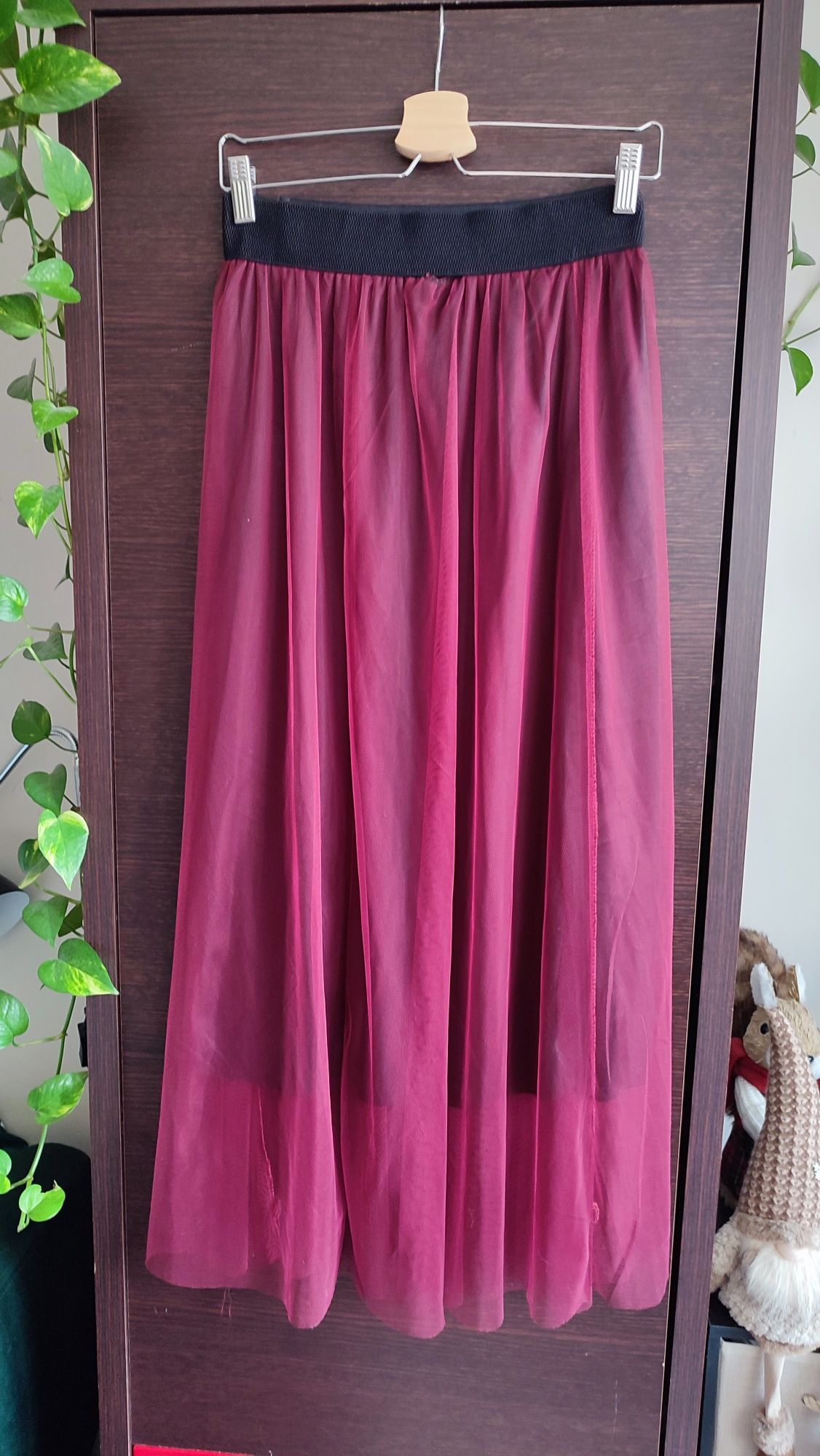 Spódnica tiulowa maxi 36 S bordo