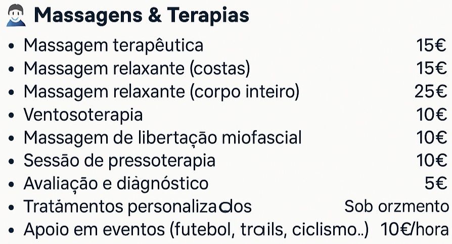 Massagens , tratamentos terapêuticos