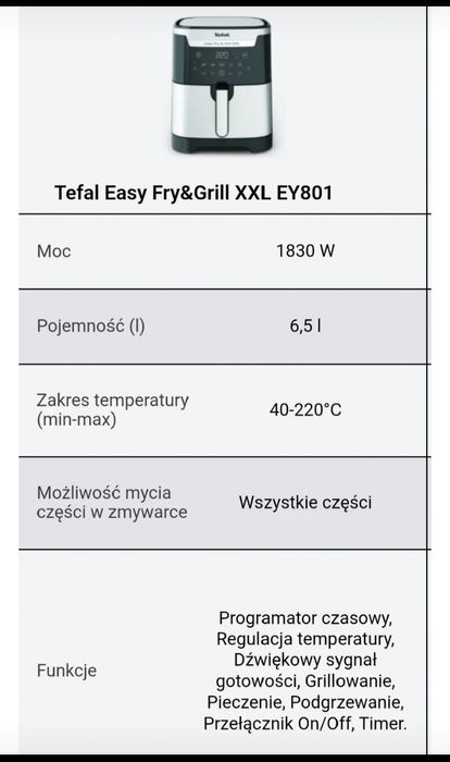 Frytkownica/Grill Tefal NOWY