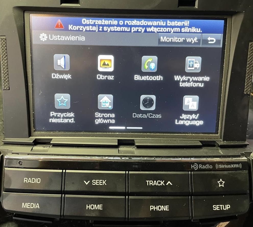 Radio Hyundai Tucson Kona Santafe USA konwersja polski mapy kodowanie