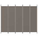 Parawan 5-Panelowy Antracytowy 250x200 cm - Tkanina
