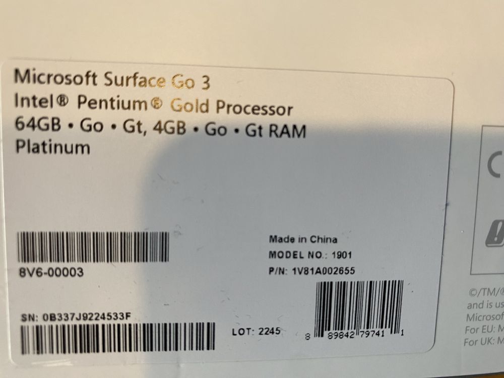 Microsoft Surface Go3 na gwarancji Win11 Laptop