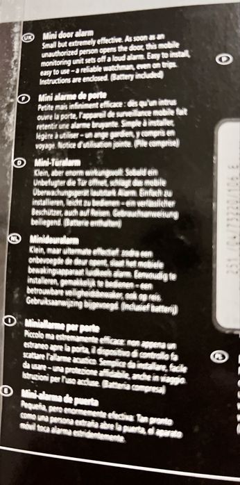 Dispositivo de alarme para porta – portátil, compacto e fácil de usar
