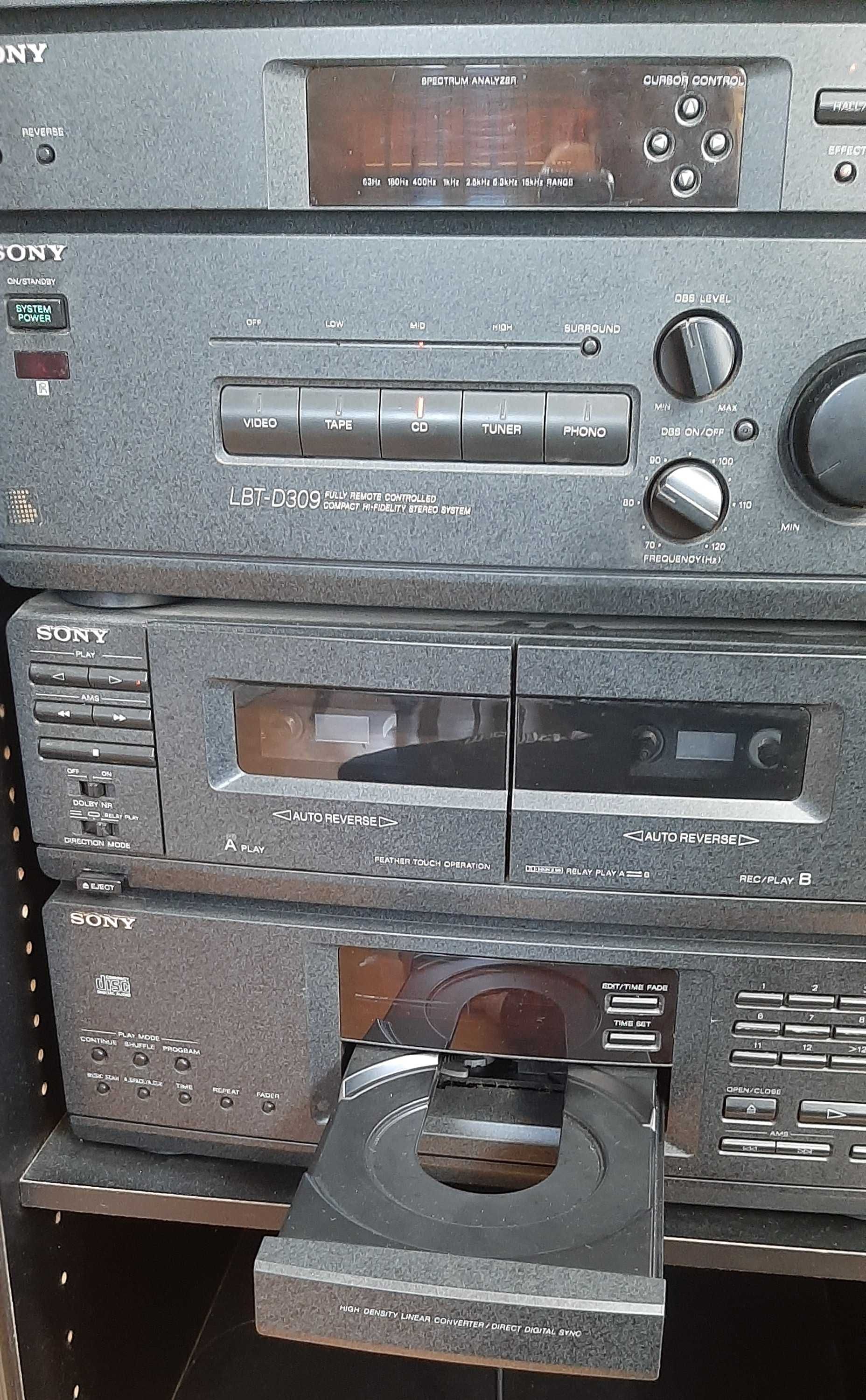 Aparelhagem Sony CD/Cassete/Rádio com 2 colunas