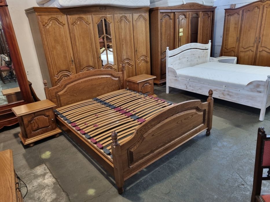 łóżko drewniane 160x200 sypialnia