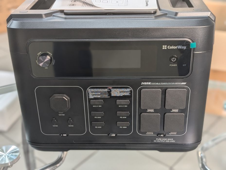 Зарядна станція ColorWay 2400Вт/2048Вт·год / LiFePO4 (CW-PR-2K2W-01)