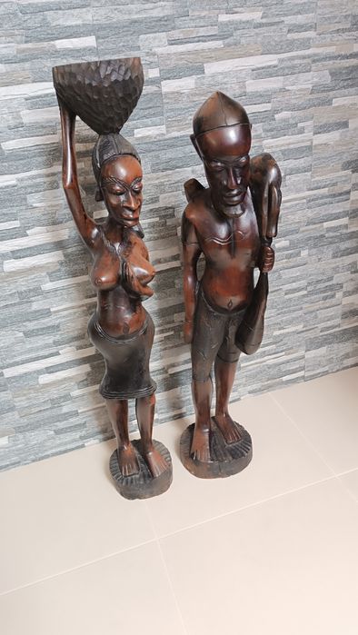 Bonecos de madeira africanos  80 CMS