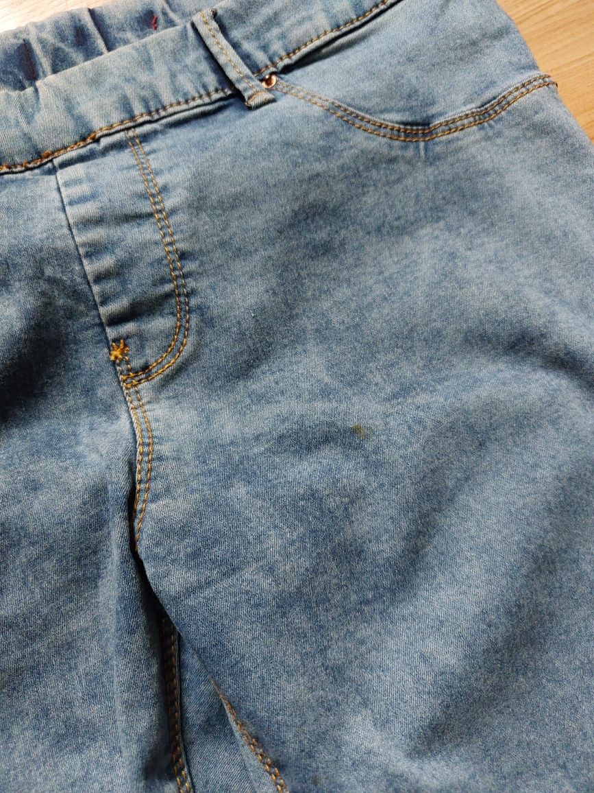 Jegginsy house m L 38 40 sprany jeans elastyczne pasek jasno.niebieski