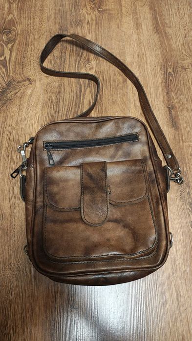 Torba skórzana męska, na ramię, listonoszka Vintage