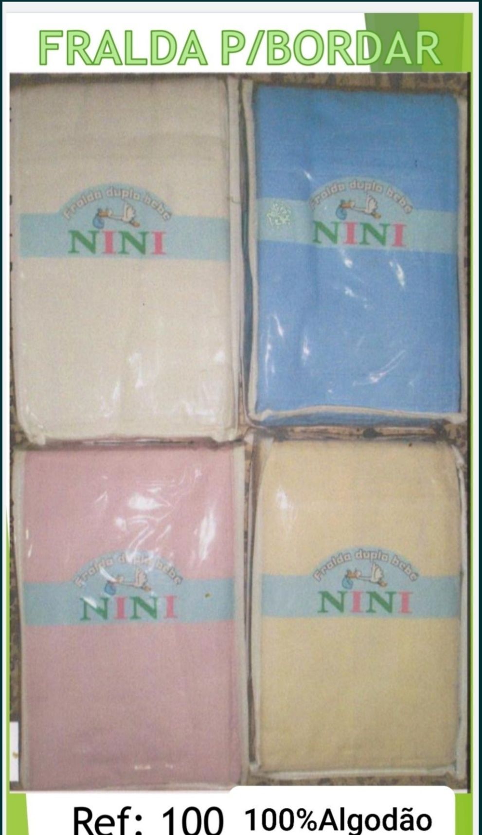 Fraldas de bebê 100% Algodão