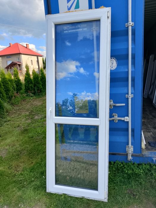 Okno 81x229 balkonowe plastikowe rozwierno uchylne dąb bagienny