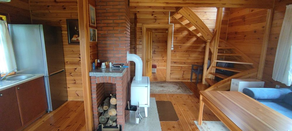 Całoroczny domek Mazury Pelnik nad jeziorem Isąg, molo