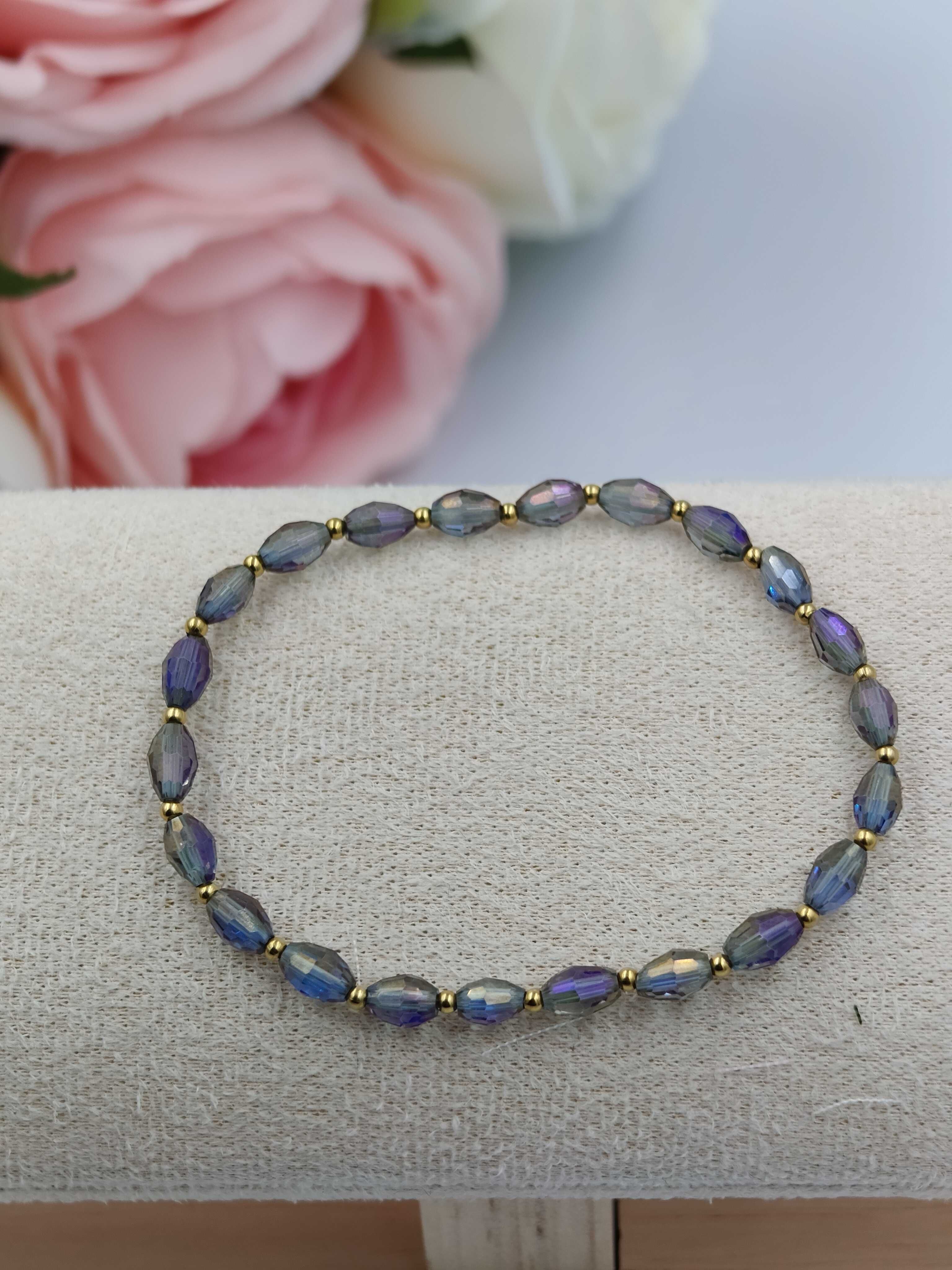 Blueberry bransoletka holo koraliki - STYLOWA SUPER