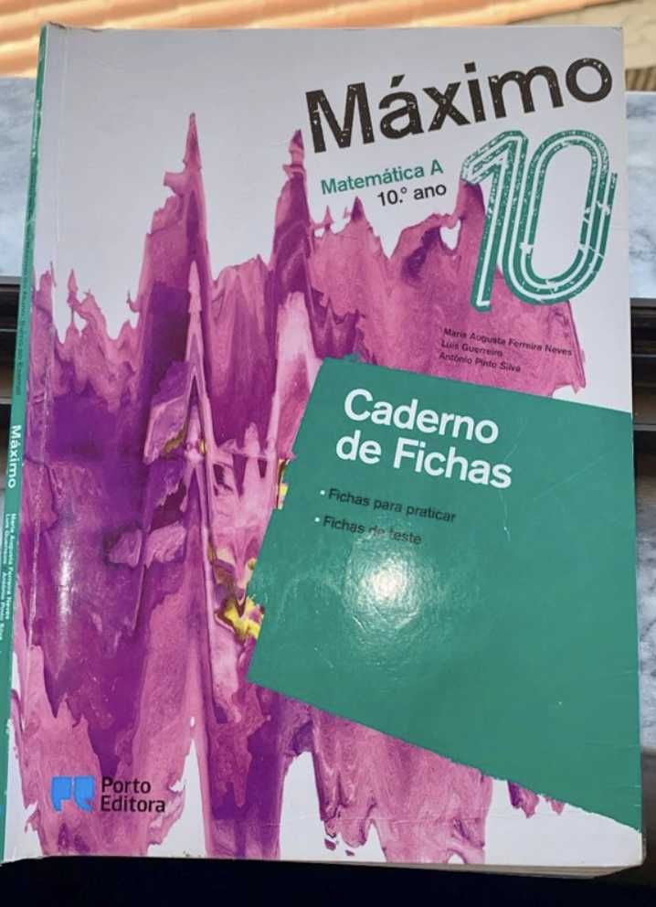 Manual de Matemática A 10.º ano - "Máximo 10" - Porto Editora