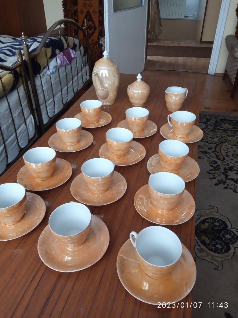 Porcelana zestaw kawowy 12 osobowy włocławek zabytek