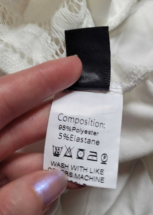 Nowy biały koronkowy top croptop 36,S Shein