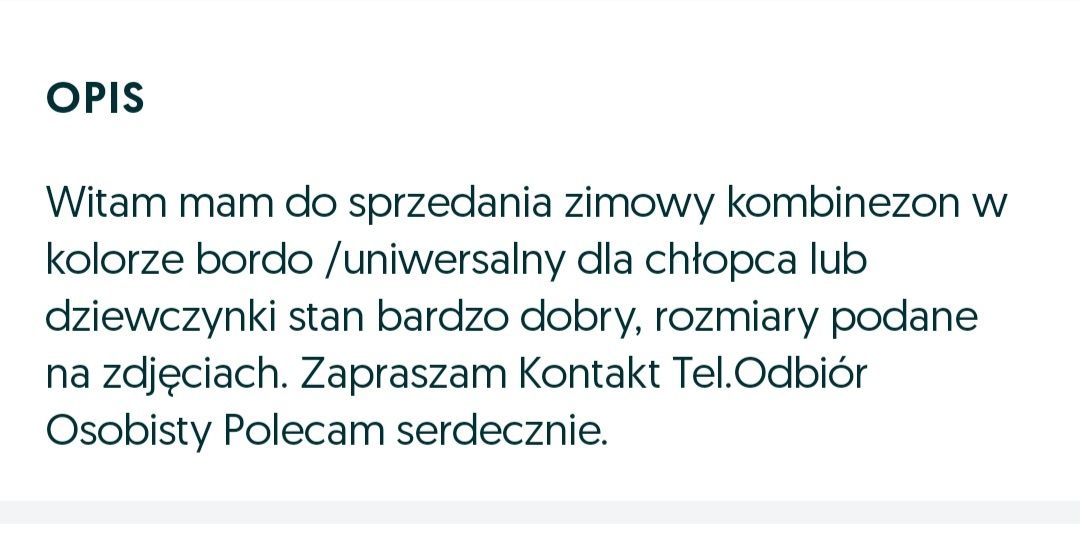 Kombinezon zimowy