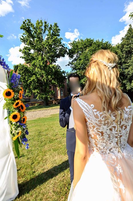 Suknia ślubna wysoka kobieta niepowtarzalna sukienka r38 36 40