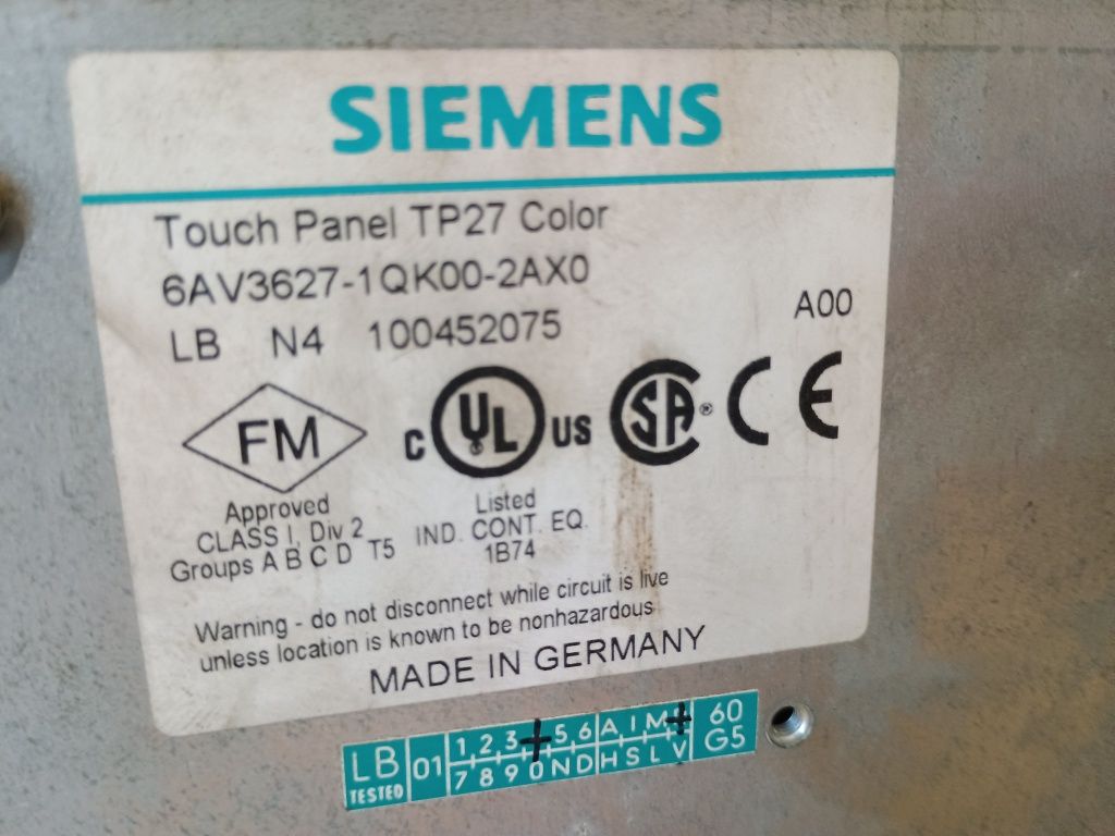 Panel operatorski simatic tp27 touch panel tp27 color