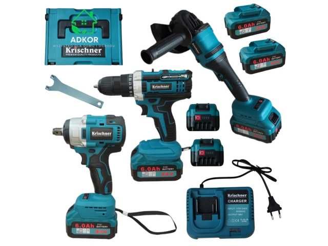 Szlifierka Wkrętarka Klucz Udarowy 3w1 z Akcesoria