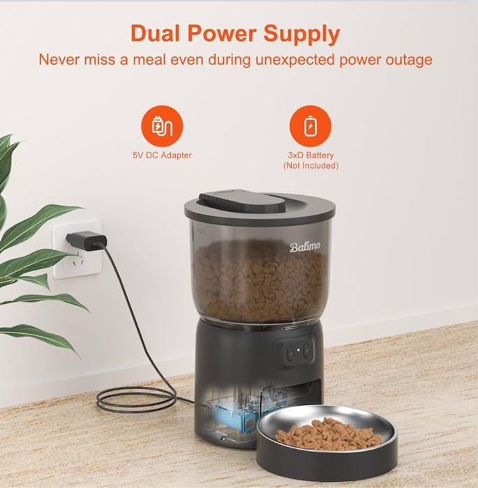 Balimo Automatic Pet Feeder 2.4G WiFi 3L - New