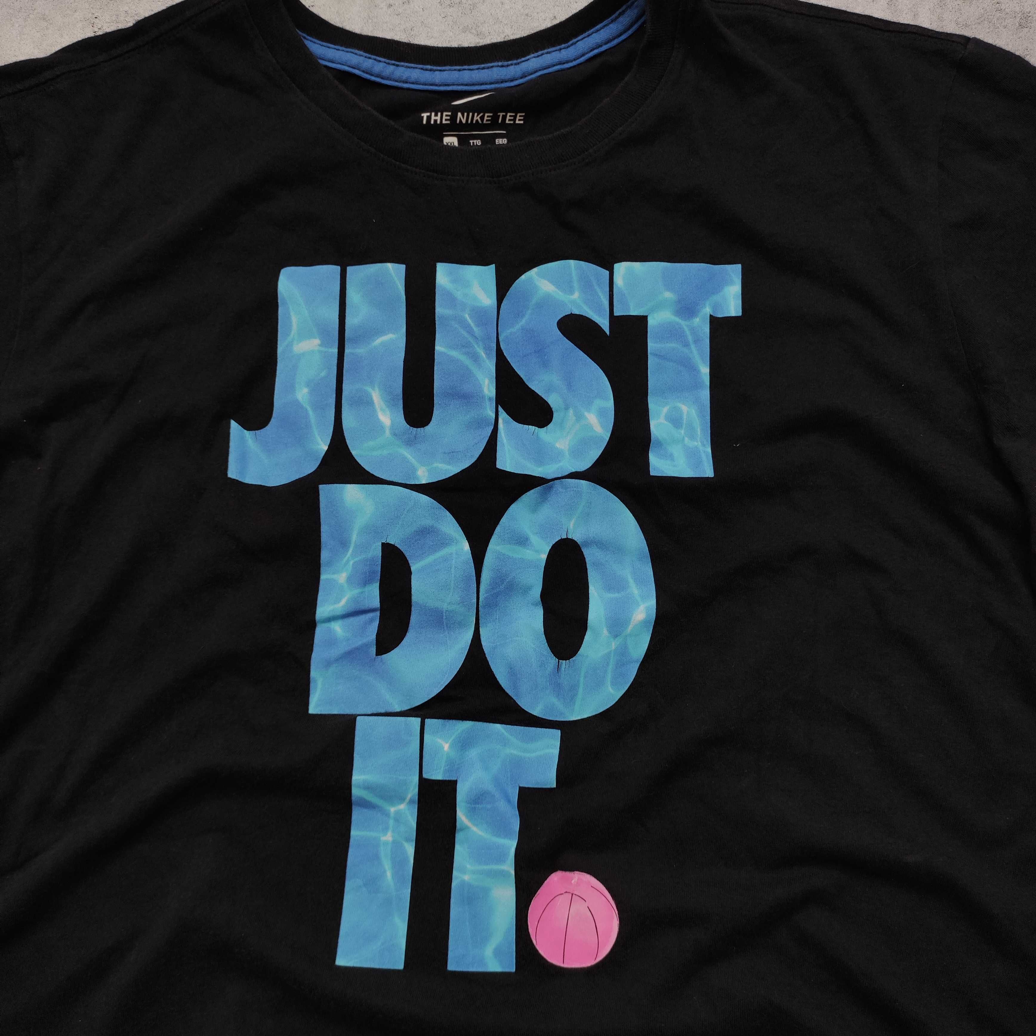 MĘSKA Koszulka Bawełna Czarna Duże Logo Nike JUST Do It Sport Casual