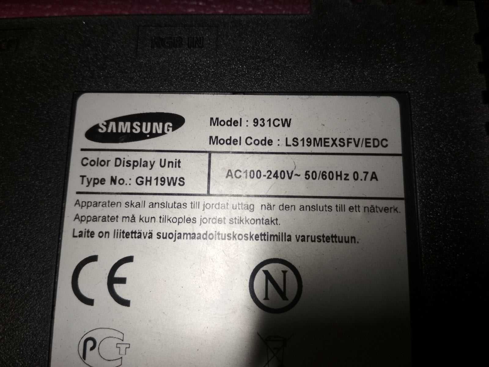 Samsung 931CW--разбор битого