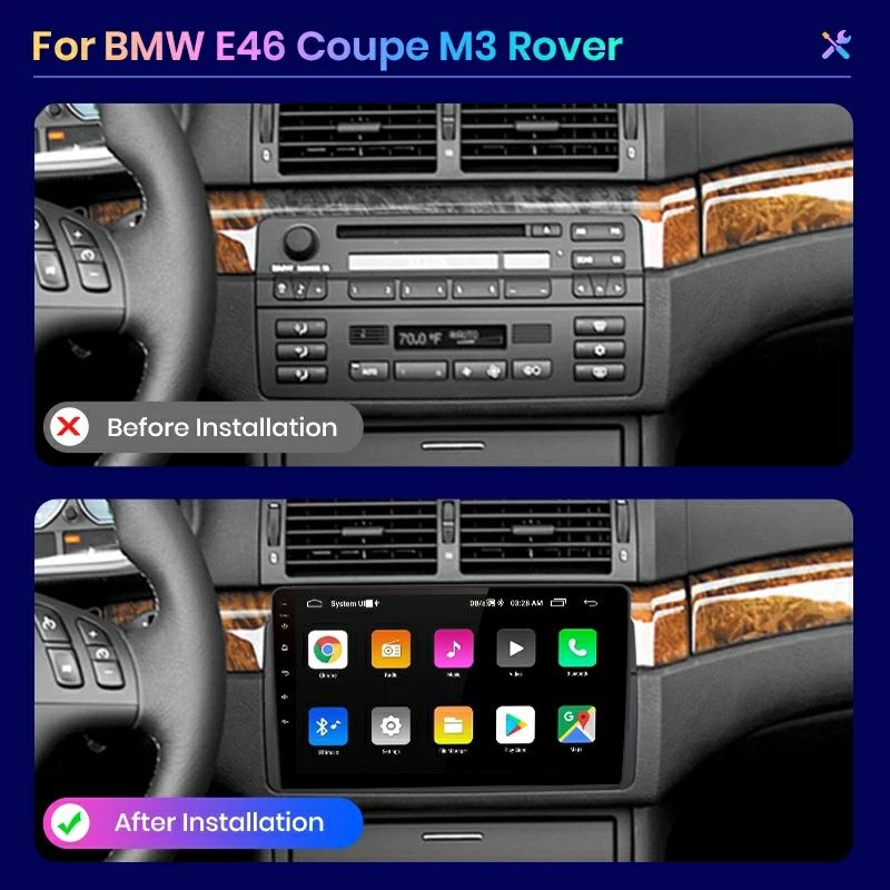 Rádio 2 din android BMW E46