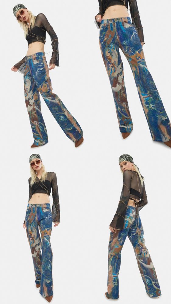 Jaded London Marble Print Jeans джинсы с принтом
