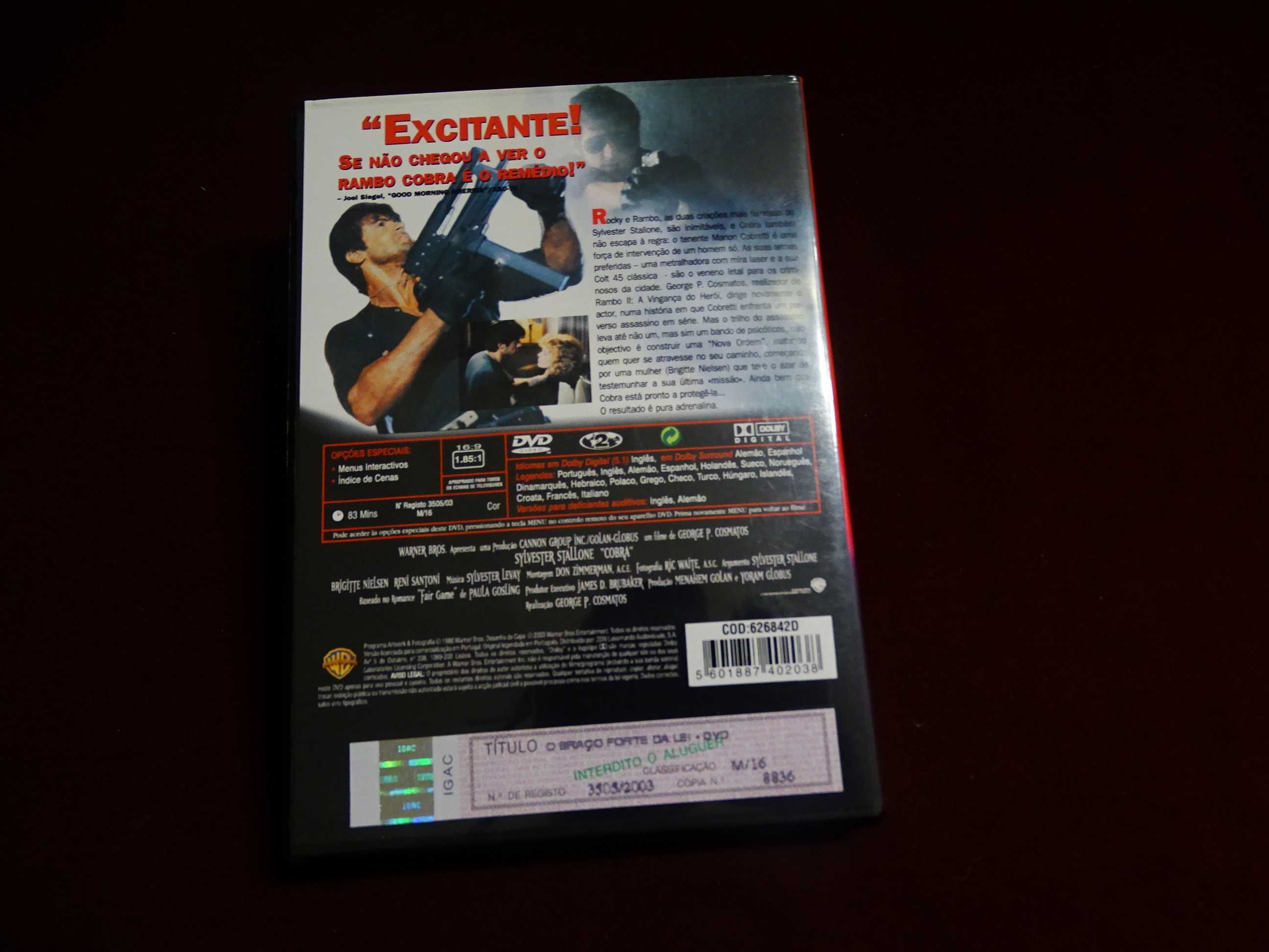 DVD-Cobra/O braço forte da lei-Stallone