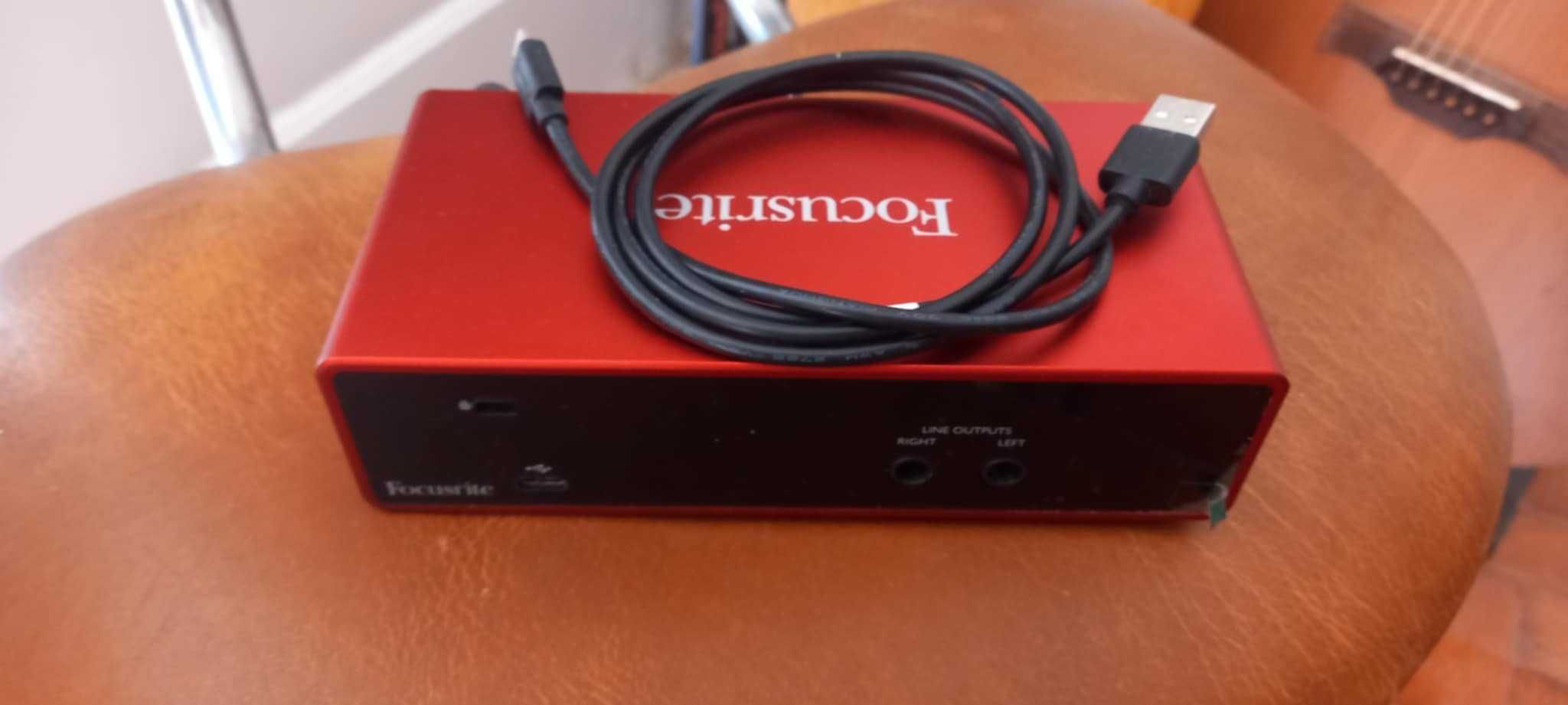 Material de estúdio placa de som scarlet focusrite sm shure 58 tripé
