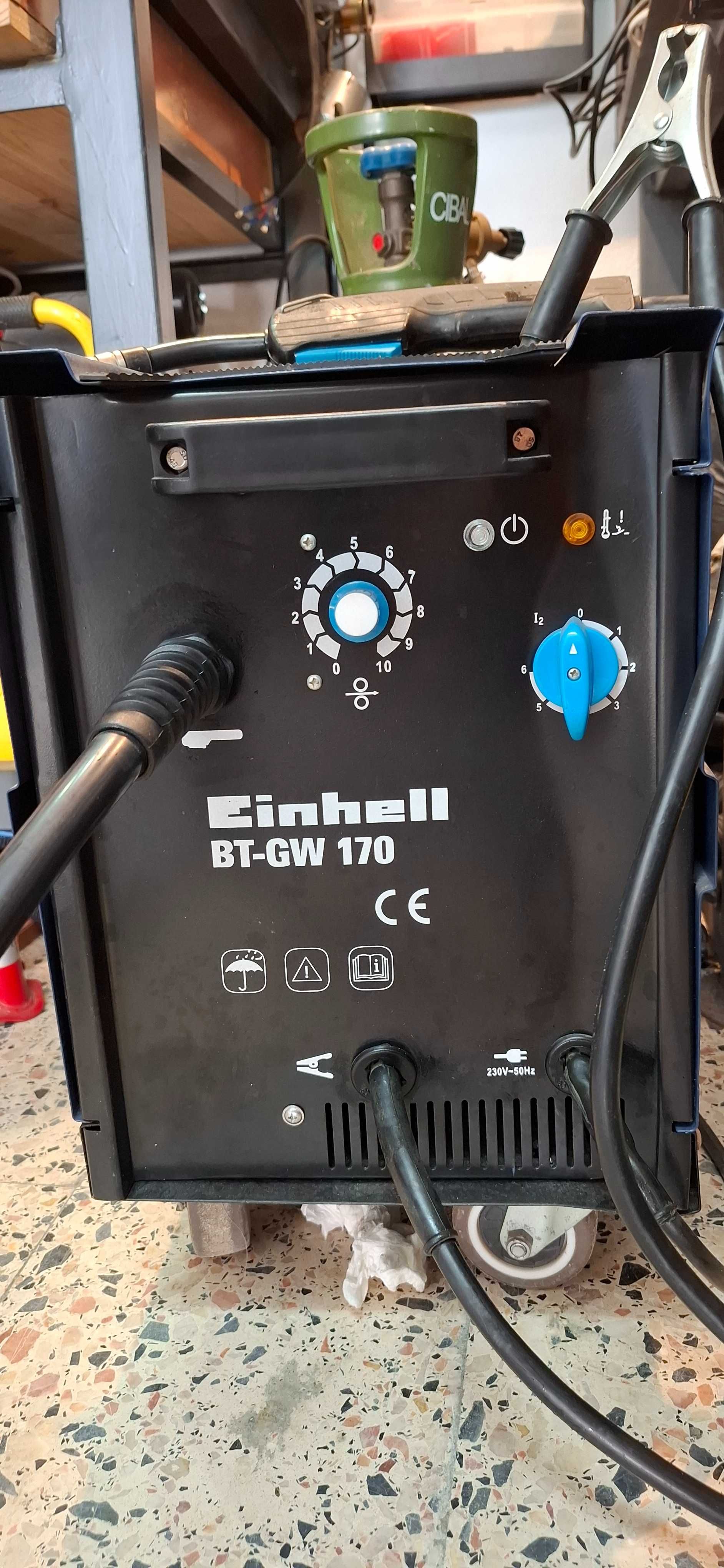 Maquina  Soldar MAG Einhell BT-GW 170 Como Nova com garrafa de Co2