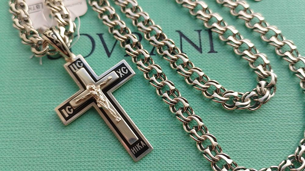 7 мм срібний чоловічий ланцюг 50 55 60 65 см 27 грам бісмарк козацький