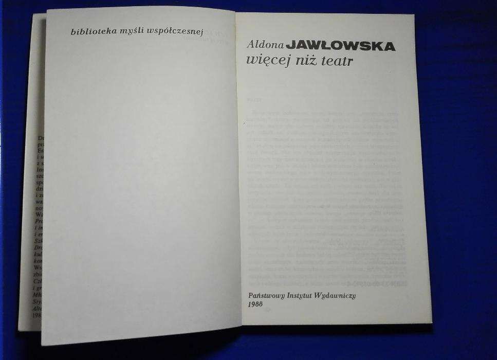 "Więcej niż teatr"-Aldona Jawłowska-bibloteka myśli współczesnej