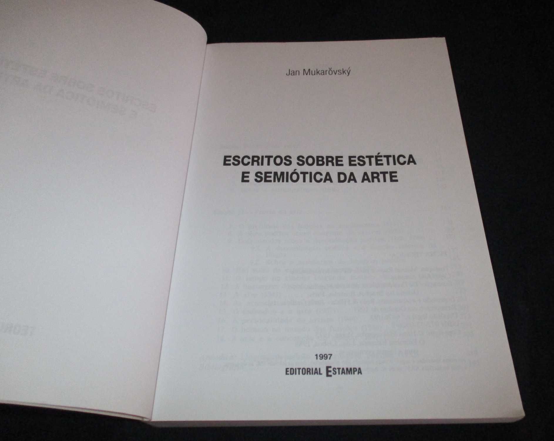 Livro Escritos sobre Estética e Semiótica da Arte Jan Mukarovský