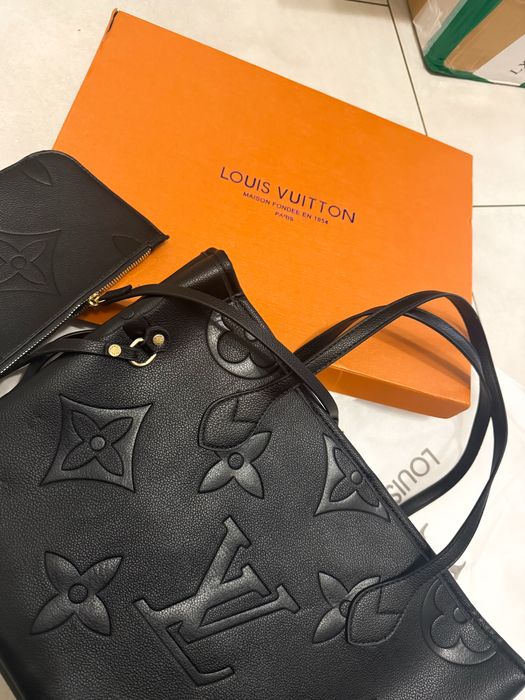 Louis vuitton torebka z pudełkiem nowa czarna neverfull