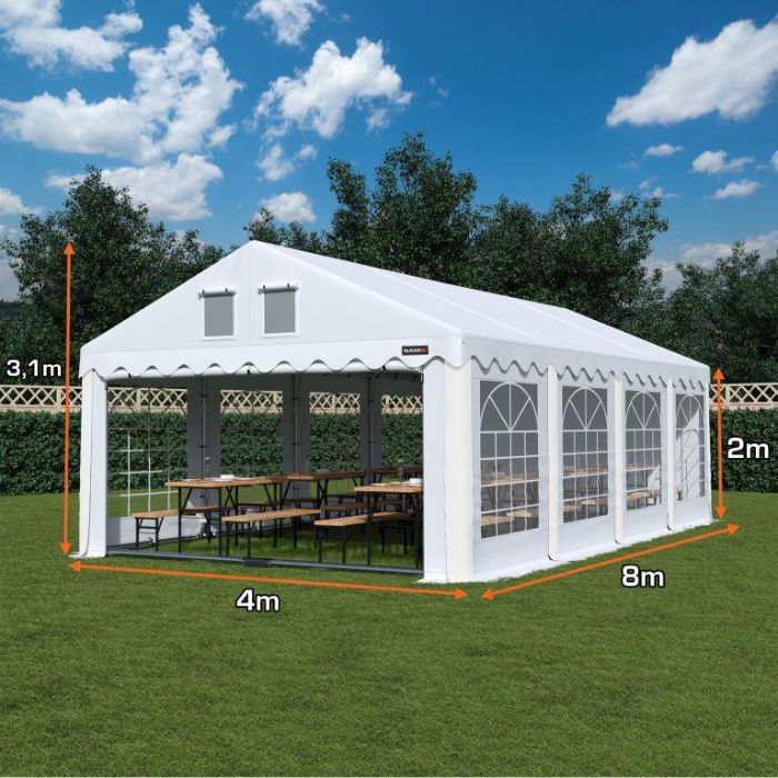 Namiot ROYAL 4x8 ogrodowy imprezowy garaż wzmocniony PVC 560g/m2