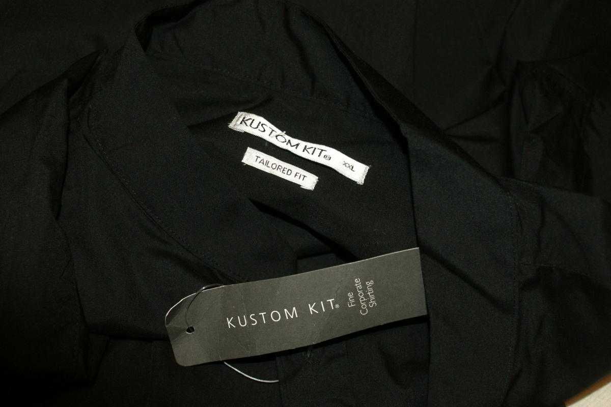 Kustom Kit czarna koszula męska stójka jogin minimalizm XXL