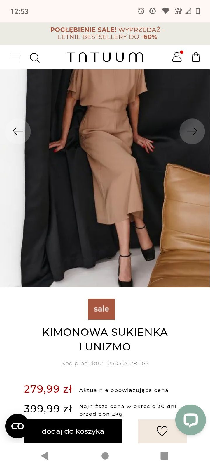 Tatuum kimonowa SUKIENKA LUNIZMO 38