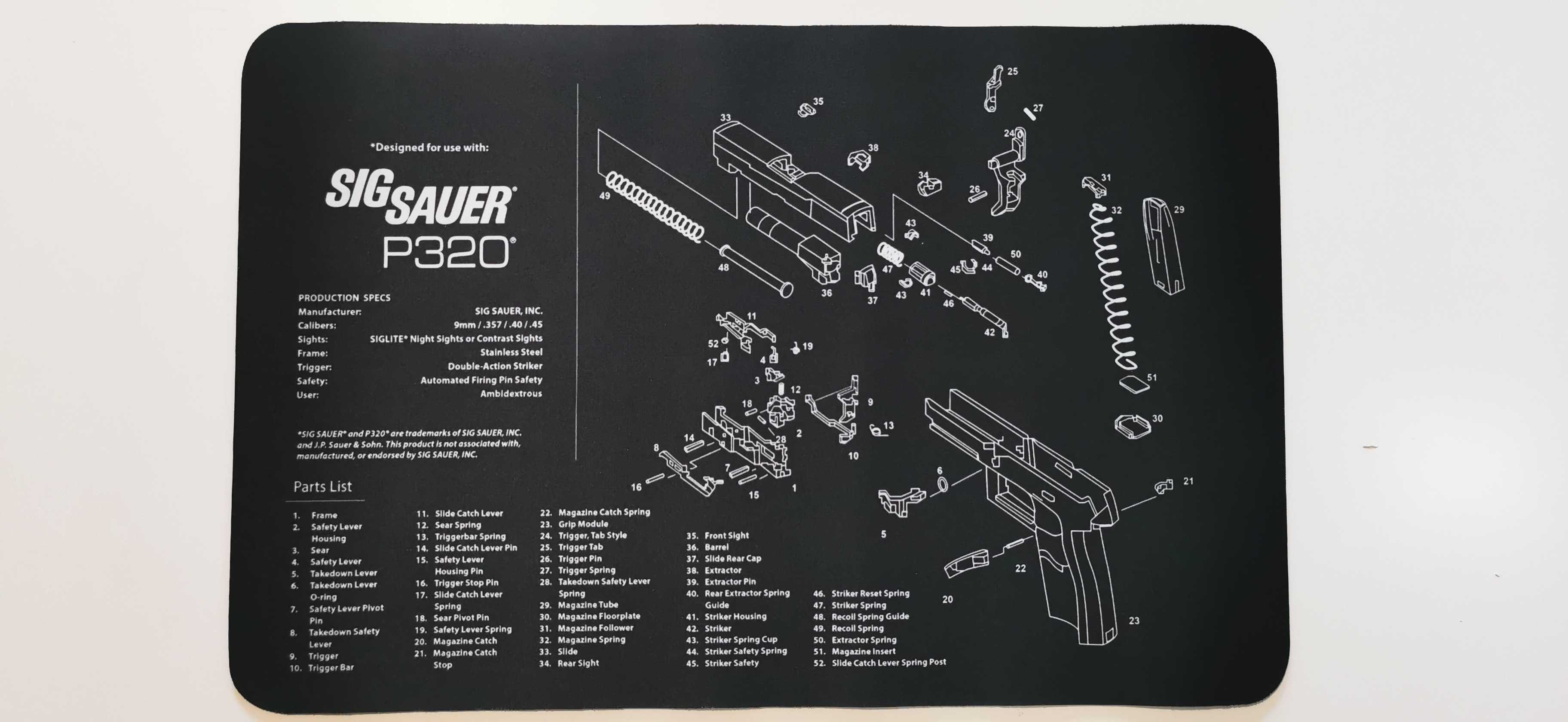 Mata do czyszczenia broni Sig Sauer P320 podkładka