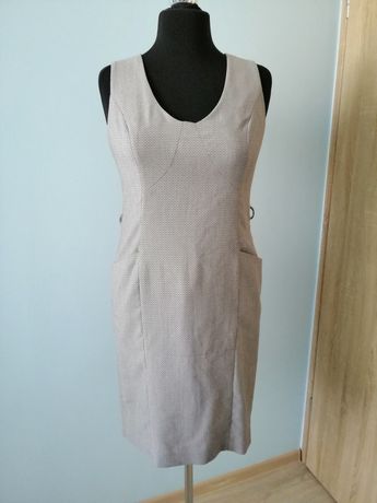 Szara elegancka sukienka - rozmiar XL
