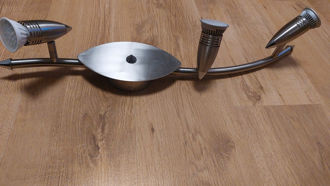 Lampa sufitowa srebrna GU10 3 żarówki.
