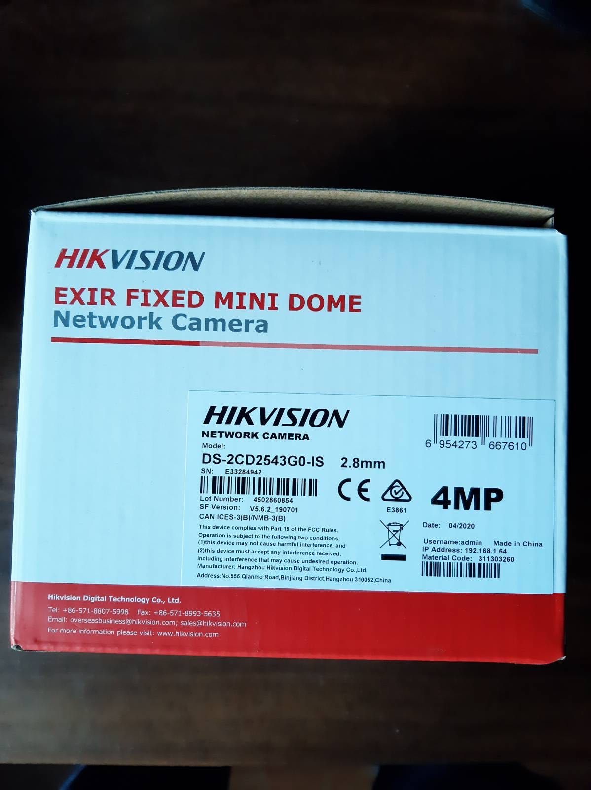 Kamera megapikselowa IP Hikvision DS-2CD2543G0-IS